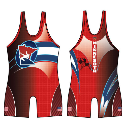 MN/USA 22 red Wrestling Singlet